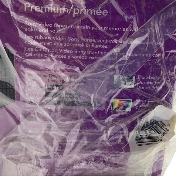 Sony 5-Pack Blank VHS Premium Tapes, 8 Hours Each, New - Picture 5 of 9